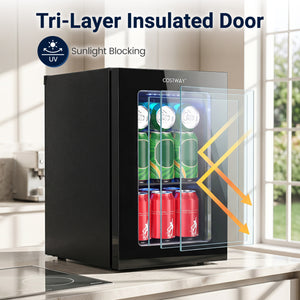 0.6 Cu.Ft Beverage Refrigerator 24 Cans Countertop Mini Fridge-Black view 6