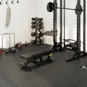 0.79 inch Thick Rubber Top Exercise Mat 48 Sq Ft with Boarders view 2