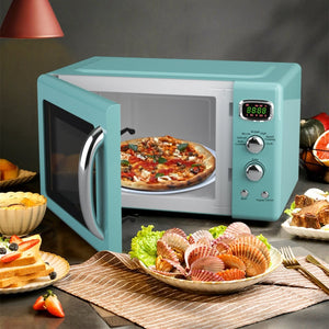 0.9 Cu.ft Retro Countertop Compact Microwave Oven-Green view 2