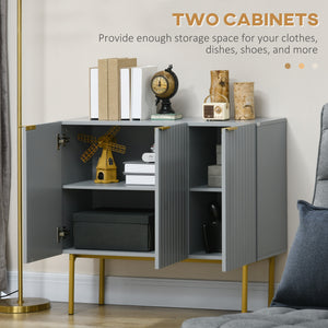 Modern Storage Cabinet Sideboard Buffet Cabinet with Gold Legs for Living Room Dining Room Hallway Black – view 11