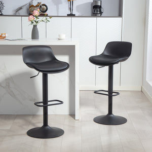 Counter Height Bar Stools Set of 2, Streamlined Bar Chairs with Adjustable Height and Swivel PU Leather – view 7