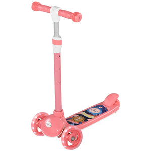 Qaba 3 Wheel Kids Scooter, Toddler Kick Scooter with Adjustable Height, Rear-Fender Brake, LED Light, TPE Handlebar