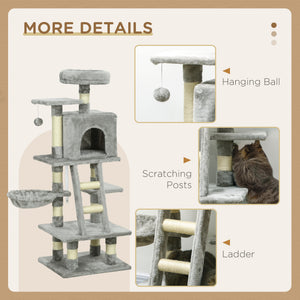 52 Inch Large Cat Tree for Indoor Cats, Dark Grey – view 11