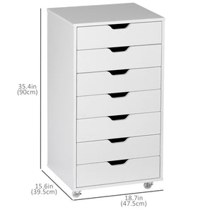 7-drawer Vertical File Cabinet for Home Office, Storage Cabinet with Wheels, 18.7"x15.6"x35.4", Black – view 23