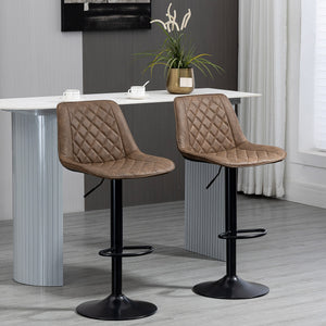 Bar Stools Set of 2, Swivel Counter Height Barstools with Back, Footrest, Adjustable Height, Black – view 14