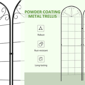 2 Pcs Garden Trellis for Climbing Plants, Outdoor Metal Trellis Plant Support Trellises for Patio, Lawn, Backyard