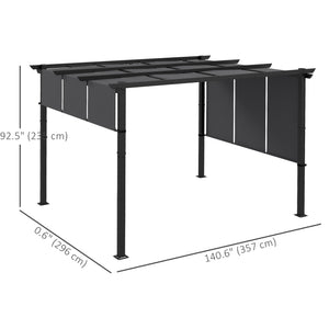 10' x 10' Metal Pergola, Outdoor Pergola with Retractable Canopy, for Garden, Patio, Backyard, Deck – view 16