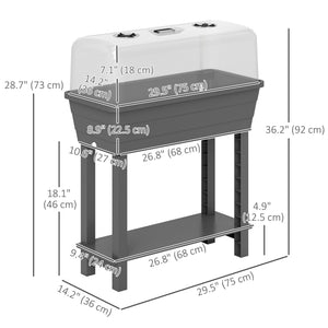 41L Self Watering Raised Garden Bed w/ Ventilation Transparent Lid Greenhouse – view 16