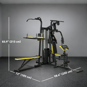 Soozier Multifunction Power Tower for Back, Chest, Arms & Leg Workouts All-in-One Home Gym with Weight Stack and Pulley System for Full Body Training