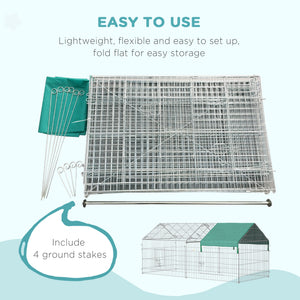 Pet Playpen with Roof, Metal Guinea Pig Cage, Rabbit Pen, Chicken Coop Run, Catio Cat Enclosure with Cover, Doors, Indoor Outdoor for Small Animals, 87" x 41" x 41", Cream