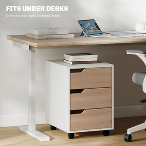 3 Drawer File Cabinet, Mobile Vertical Filing Cabinet with Wheels – view 4