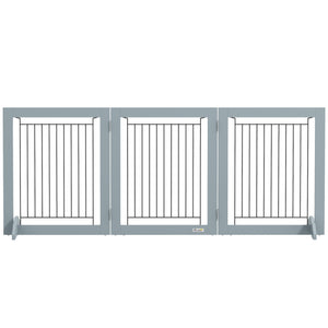 Freestanding Pet Gate, Folding Dog Gate with 2 Support Feet, 24" High, 3 Panels, for Small Dogs – view 8