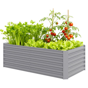 6' x 3' x 2' Raised Garden Bed, Galvanized Planter Box for Growing Flowers, Herbs and Vegetables, Brown – view 22
