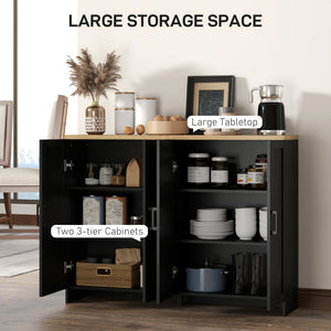 Modern Sideboard Buffet Cabinet, Modern Kitchen Storage Cabinet with 3 Doors Adjustable Shelves – view 17