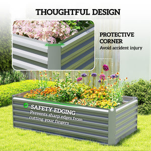 6' x 3' x 2' Raised Garden Bed, Galvanized Planter Box for Growing Flowers, Herbs and Vegetables, Brown – view 27