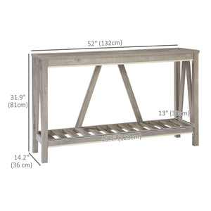 52" Console Table, Farmhouse Narrow Entryway Table with Storage Shelf – view 16
