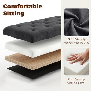 Storage Ottoman Bench, 63" End of Bed Bench for Queen/King Bed, Living Room, Bedroom, Entryway, Dark Grey