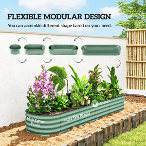 4.9 x 2 x 1ft Galvanized Raised Garden Bed Kit, Metal Planter Box with Safety Edging, Black – view 59