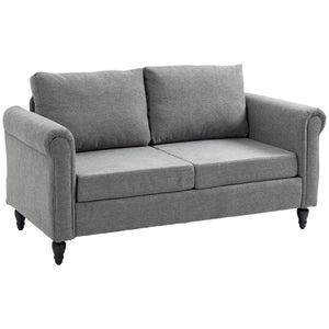 Vintage Loveseat, Upholstered Love Seat Furniture, Chenille-feel Fabric 2 Seater Sofa Couch with Rolled – view 15