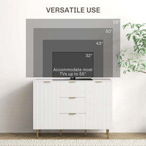 Modern Kitchen Storage Cabinet, Sideboard Buffet Cabinet w/ 3 Drawers and Adjustable Shelves for Kitchen – view 19