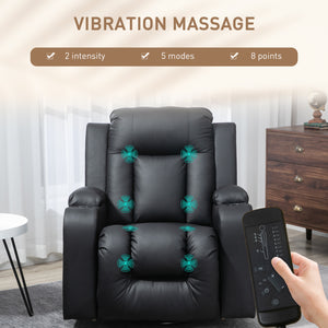 Swivel Massage Recliner Chair Rocker, Overstuffed Manual Reclining Sofa – view 3