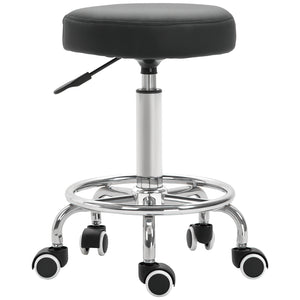 Adjustable Swivel Salon Stool Hydraulic PU Barber Rolling Massage Tattoo Chair Bar Beauty SPA Seat, Black