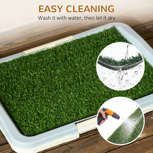 Puppy Training Pad, Indoor Portable Puppy Pad, with Artificial Grass, Grid, Panel, Tray, 18.3" x 13.4"