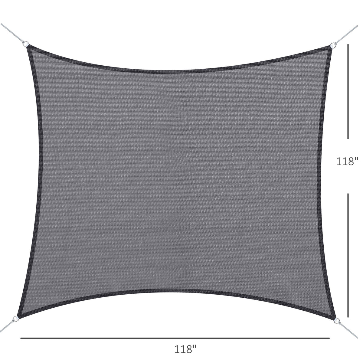 10ft x10ft Square Canopy Sun Sail Shade Garden Cover UV Protector Outdoor Patio Lawn Shelter with Carrying Bag Grey