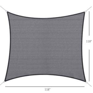10ft x10ft Square Canopy Sun Sail Shade Garden Cover UV Protector Outdoor Patio Lawn Shelter with Carrying Bag Grey