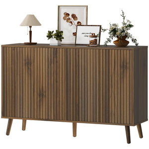 Buffet Cabinet with Storage Modern Fluted Sideboard with Adjustable Shelves Wood Legs for Dining Room – view 15