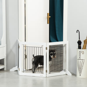 Freestanding Pet Gate, Folding Dog Gate with 2 Support Feet, 24" High, 3 Panels, for Small Dogs – view 7