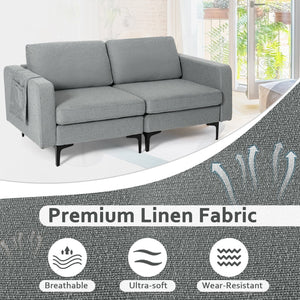 1/2/3/4-Seat Convertible Sectional Sofa with Reversible Ottoman-2-Seat view 3