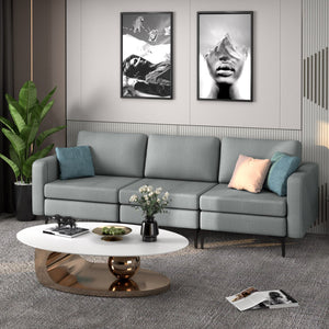 1/2/3/4-Seat Convertible Sectional Sofa with Reversible Ottoman-3-Seat view 2