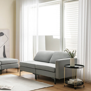 1/2/3/4-Seat Convertible Sectional Sofa with Reversible Ottoman-4-Seat L-shaped with 2 USB Ports view 8