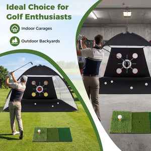 10.3 x 6.5 Feet Golf Practice Net with Foldable Tri-Turf Mat view 7