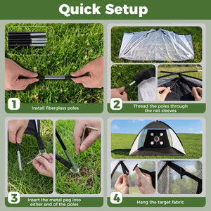10.3 x 6.5 Feet Golf Practice Net with Foldable Tri-Turf Mat view 9