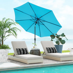 10 Feet Outdoor Patio Umbrella with Tilt Adjustment and Crank-Blue view 2