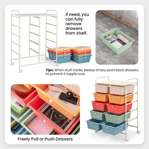 10-Drawer Rolling Storage Cart-Multicolor view 9
