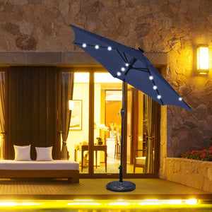 10 Feet Outdoor Patio umbrella with Bright Solar LED Lights-Dark Blue view 9