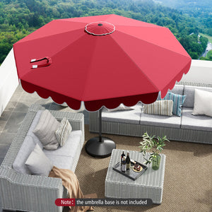 10 Feet Patio Umbrella Outdoor Market Umbrella with Crank Tilt Adjustment-Wine view 2