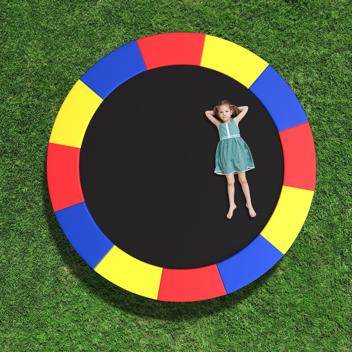 10 Feet Trampoline Pad Replacement Safety Pad with Fixing Straps (Multicolor) view 2