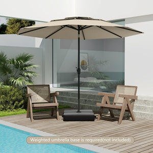 10 ft 3-tier Vented Patio Umbrella with Push Button Tilt-Beige view 6