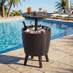 10 Gallon Beer and Wine Cooler with Lift-Top and Drainage Plug-Black view 2