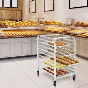 10 Sheets Aluminum Rolling Bakery Pan Rack view 3