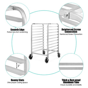 10 Sheets Aluminum Rolling Bakery Pan Rack view 7