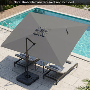 10 x 13 FT Cantilever Patio Umbrella with 360-Degree Rotation and 5 Tilt Positions-Gray view 2