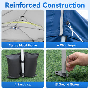 10 x 20 FT Pop Up Canopy Tent with 6 Sidewalls and Adjustable Height-Blue view 7