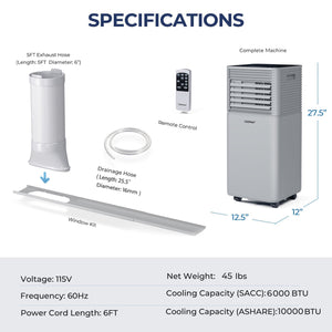 10000 BTU Air Cooler with Fan and Dehumidifier Mode-Gray view 3