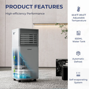 10000 BTU Air Cooler with Fan and Dehumidifier Mode-Gray view 6