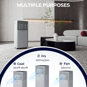 10000 BTU Air Cooler with Fan and Dehumidifier Mode-Gray view 7
